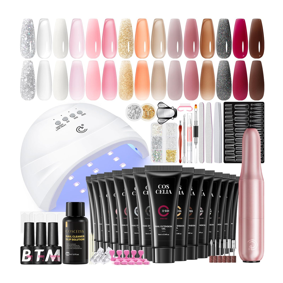 COSCELIA poly nail gel kit front view for at-home nail art