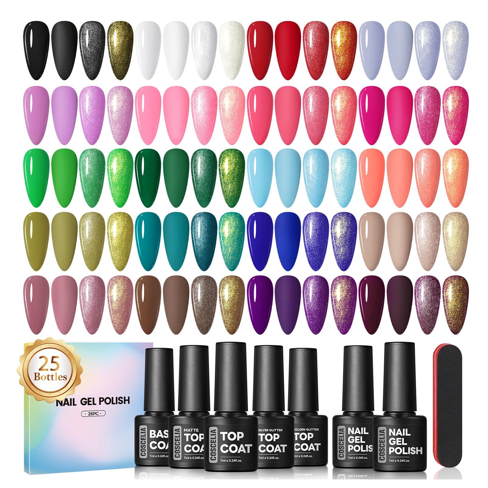 COSCELIA set esmaltes gel 20 colores para manicuras versátiles.