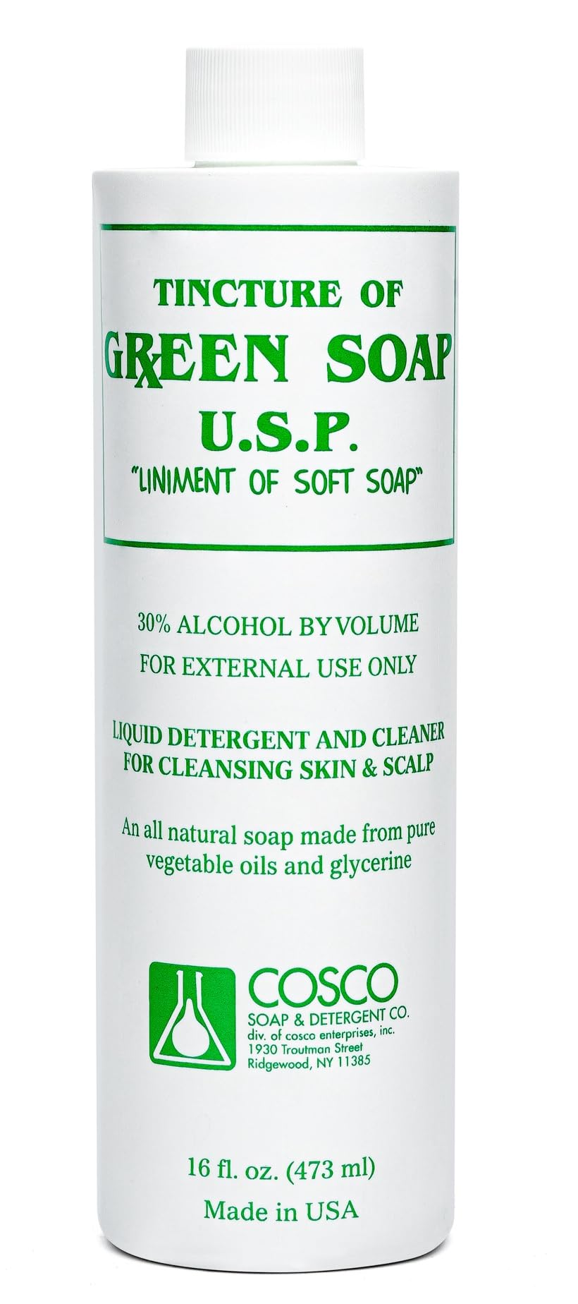 Cosco Green Soap etiqueta profesional, referencia de higiene en estudio
