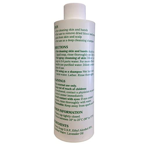 Cosco Jabon Verde Tinctura: etiqueta con lavanda para aroma relajante.