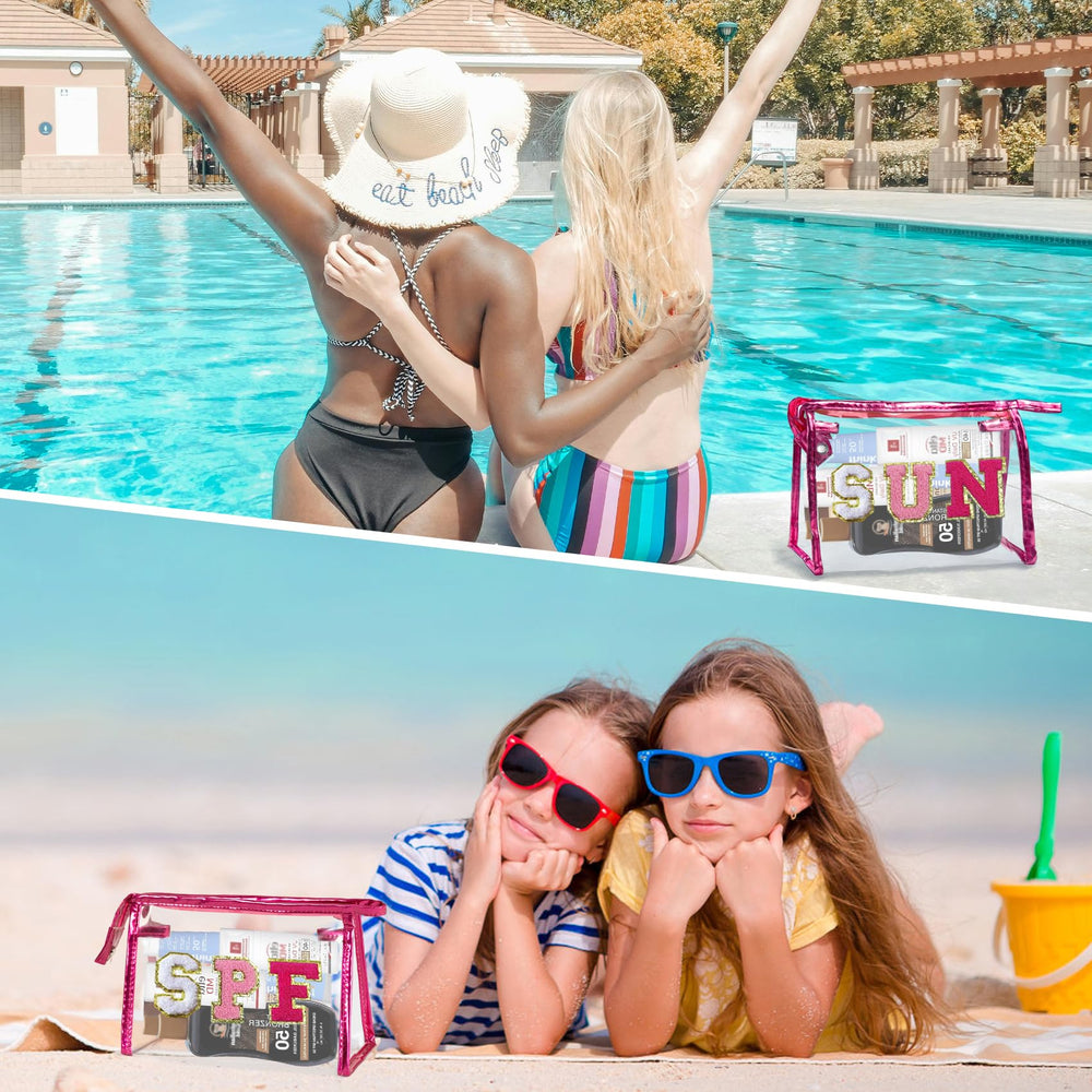 COSHAYSOO bag interior layout fits SPF bottles and tanning products.