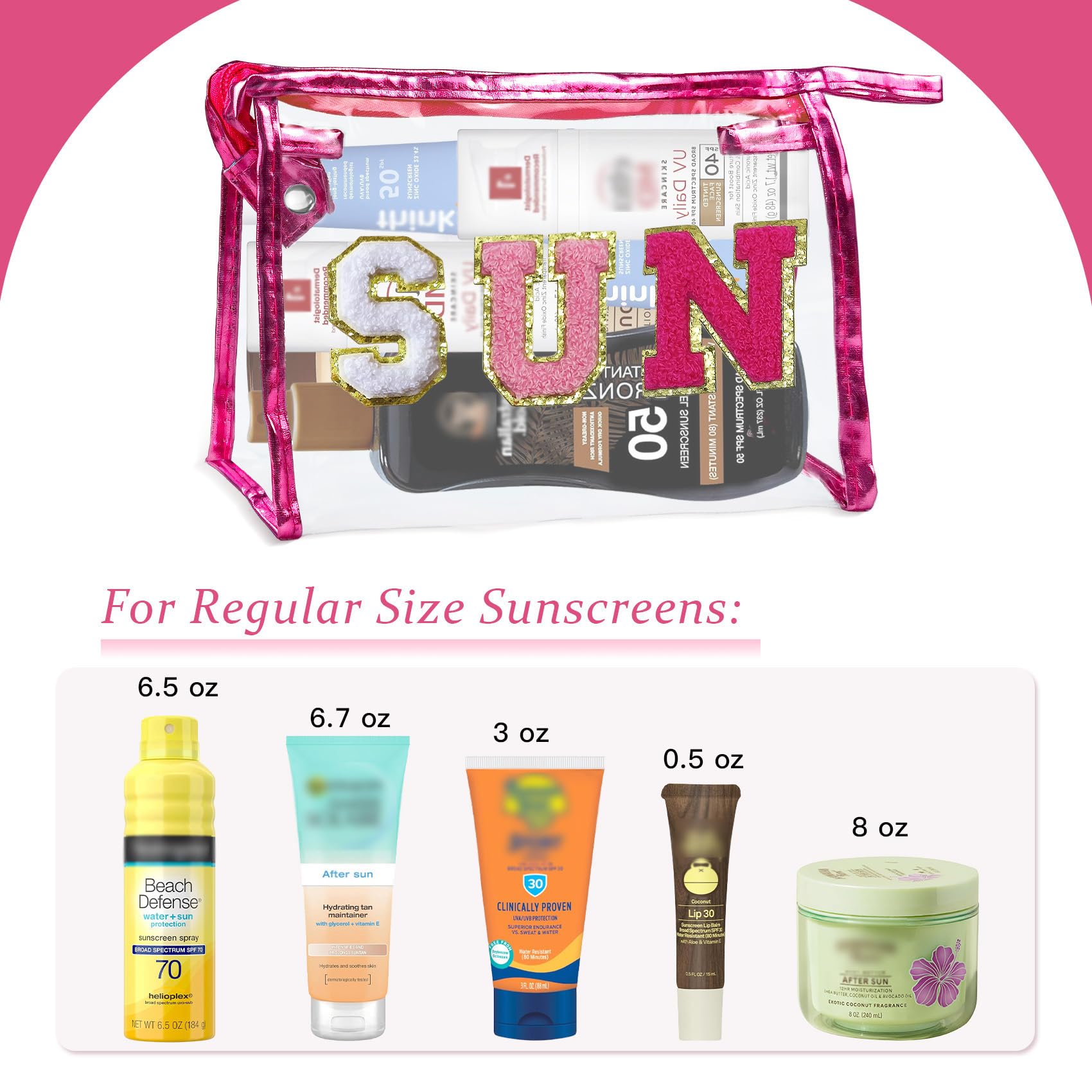 COSHAYSOO waterproof zipper detail safeguards sunscreens from sand and water.