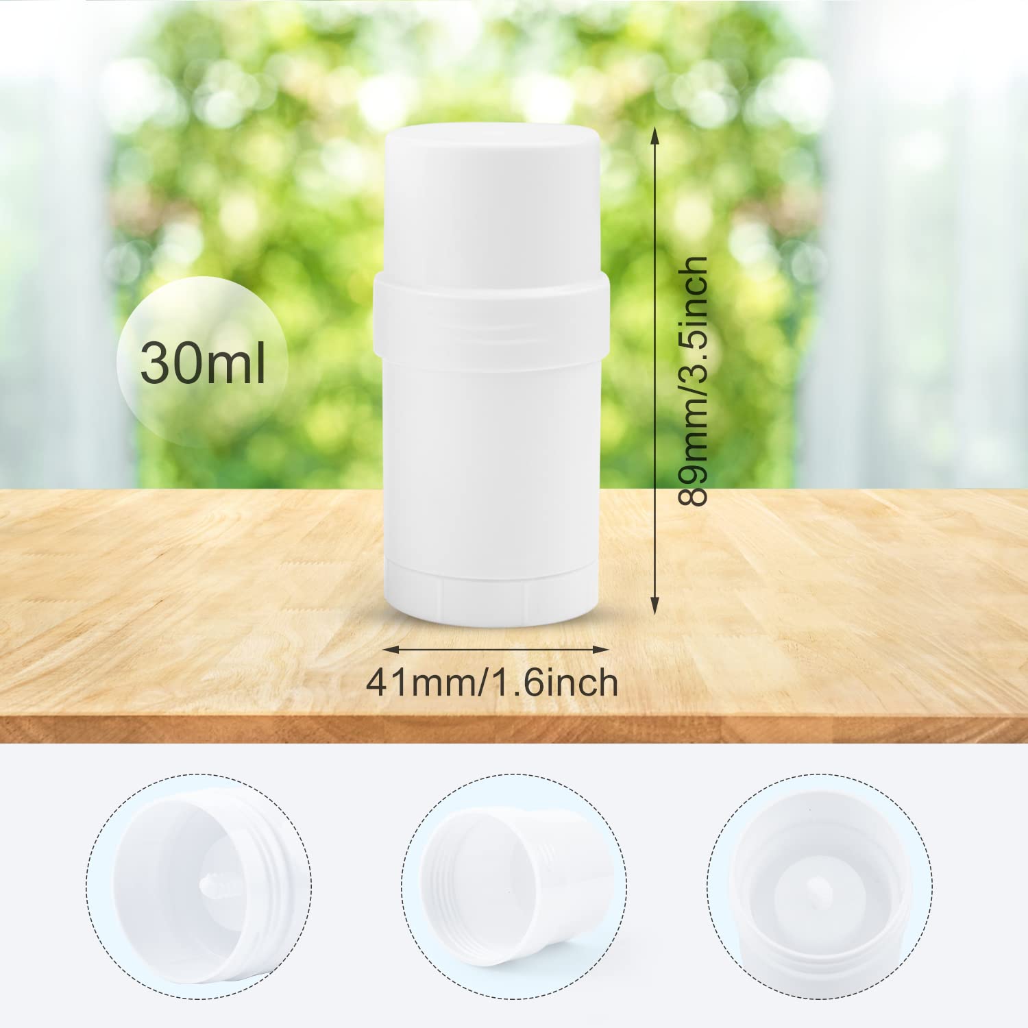 Cositina twist-up deodorant tube 30ml top view showing secure cap