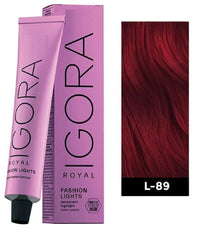 Cosletic IG-ORA Royal Fashion Lights application showing bold red violet tones for high-fashion color.