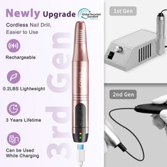 COSLUS C20 nail drill cordless handle enables portable professional styling anywhere