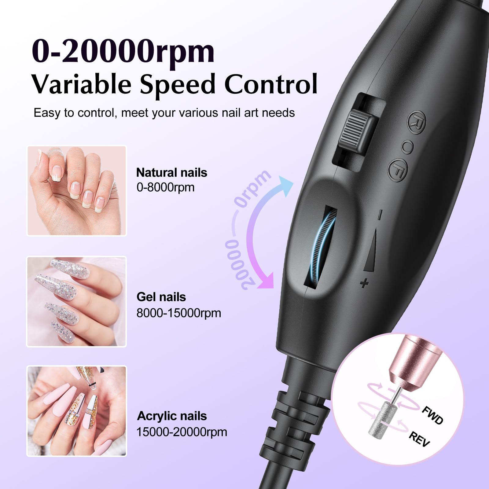 COSLUS C40 beginner-friendly nail drill makes professional results more attainable.