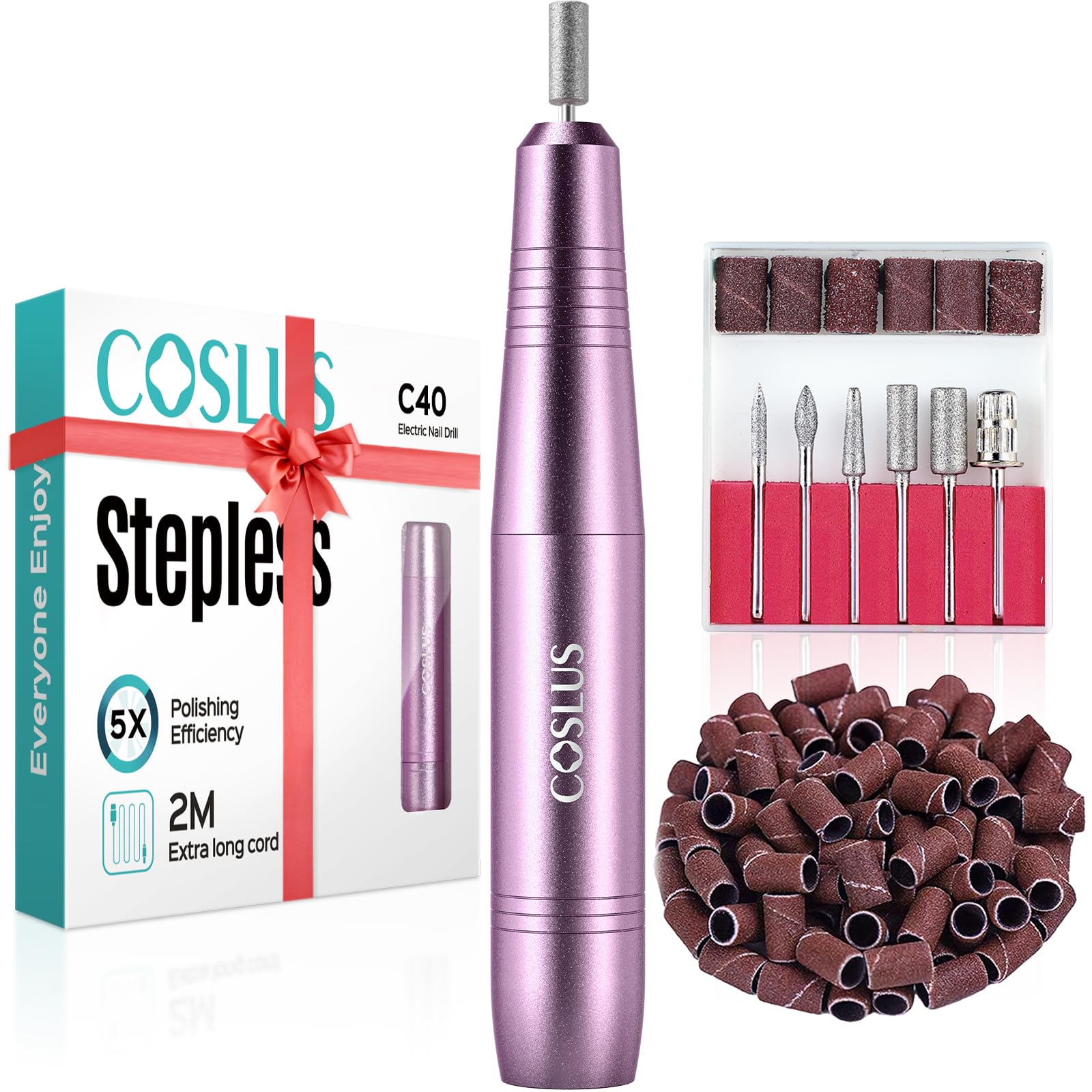COSLUS C40 electric nail drill front view for precise shaping and efficient removal