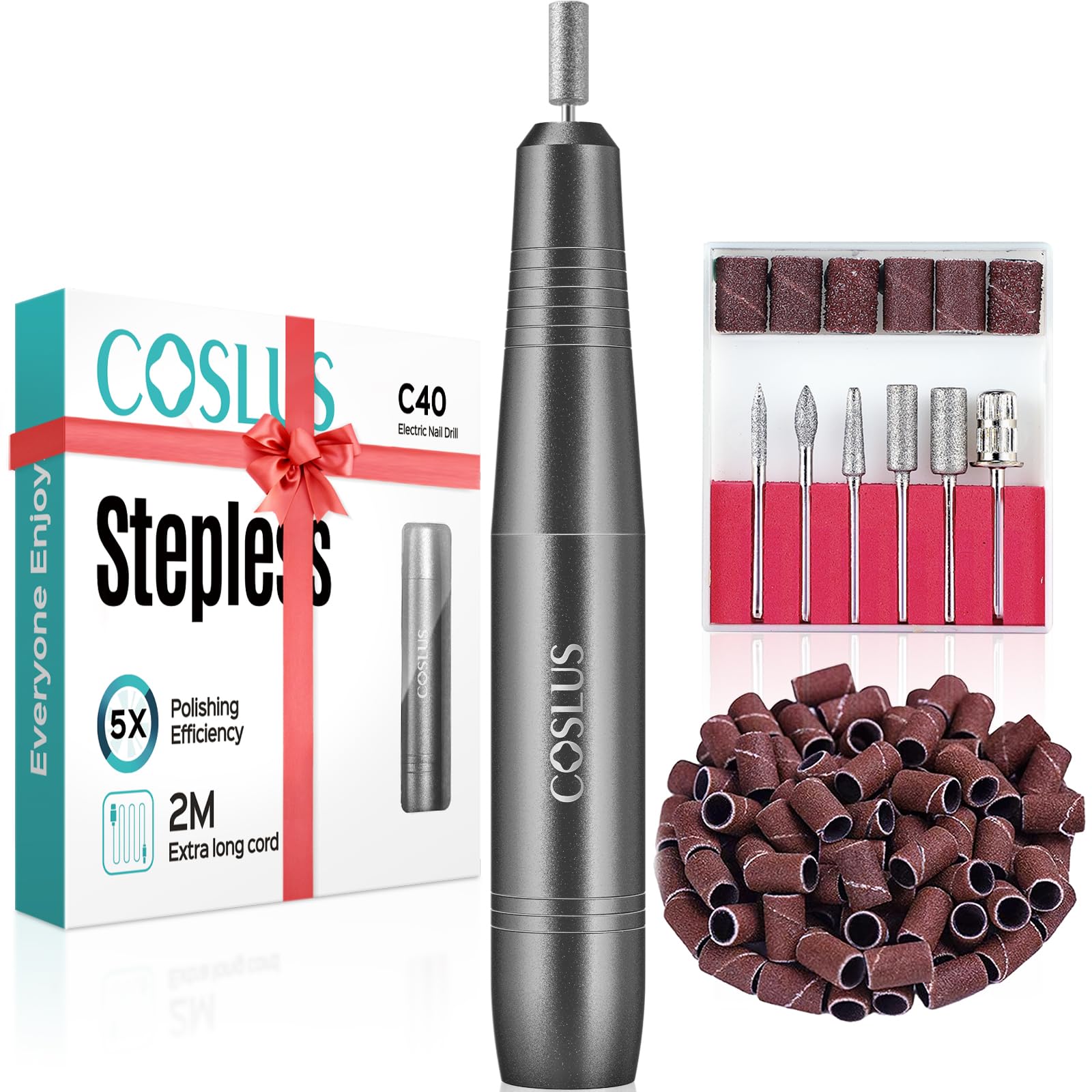 COSLUS C40 electric nail drill kit for versatile nail prep and removal