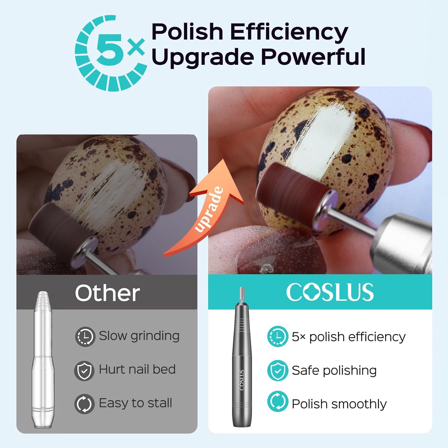 COSLUS C40 nail drill bits set with precision tips for shaping and refinishing
