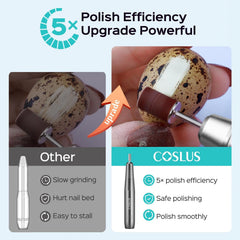 COSLUS C40 nail drill bits set with precision tips for shaping and refinishing