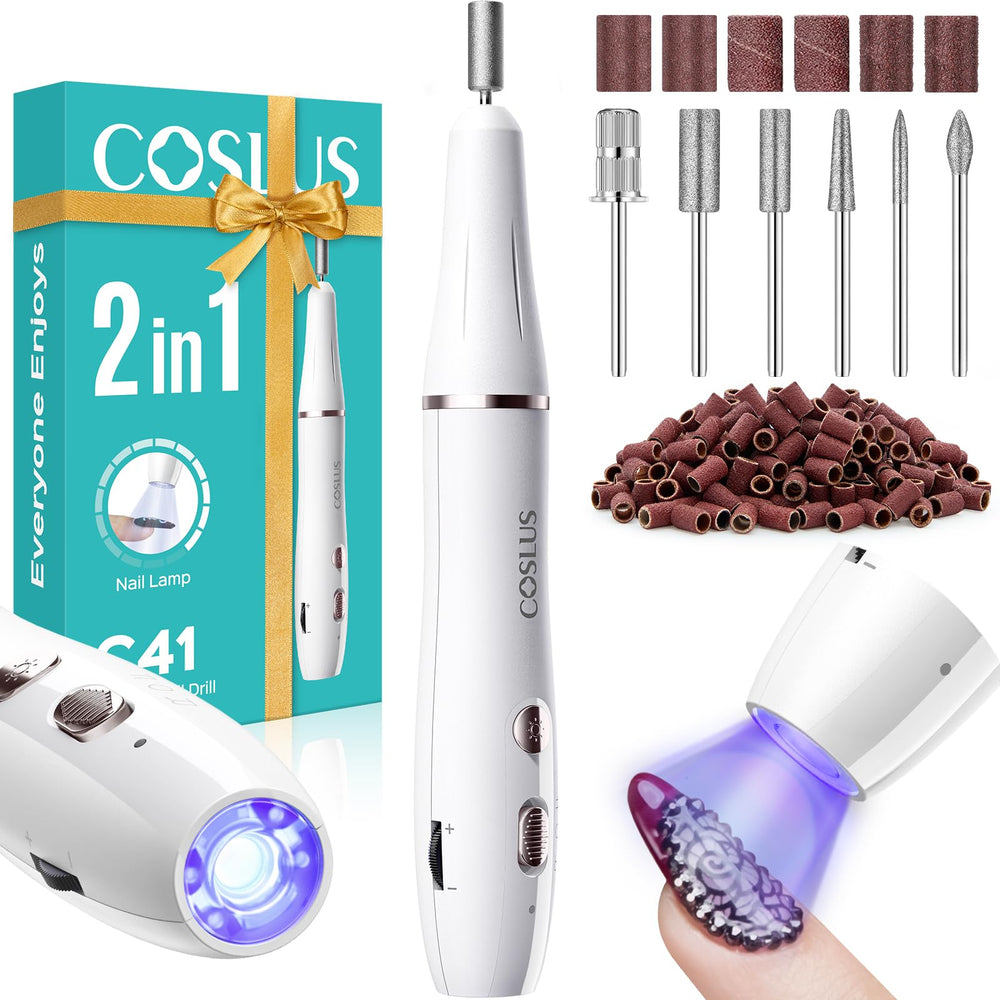 COSLUS C41 cordless nail drill front view for portable home manicure convenience.