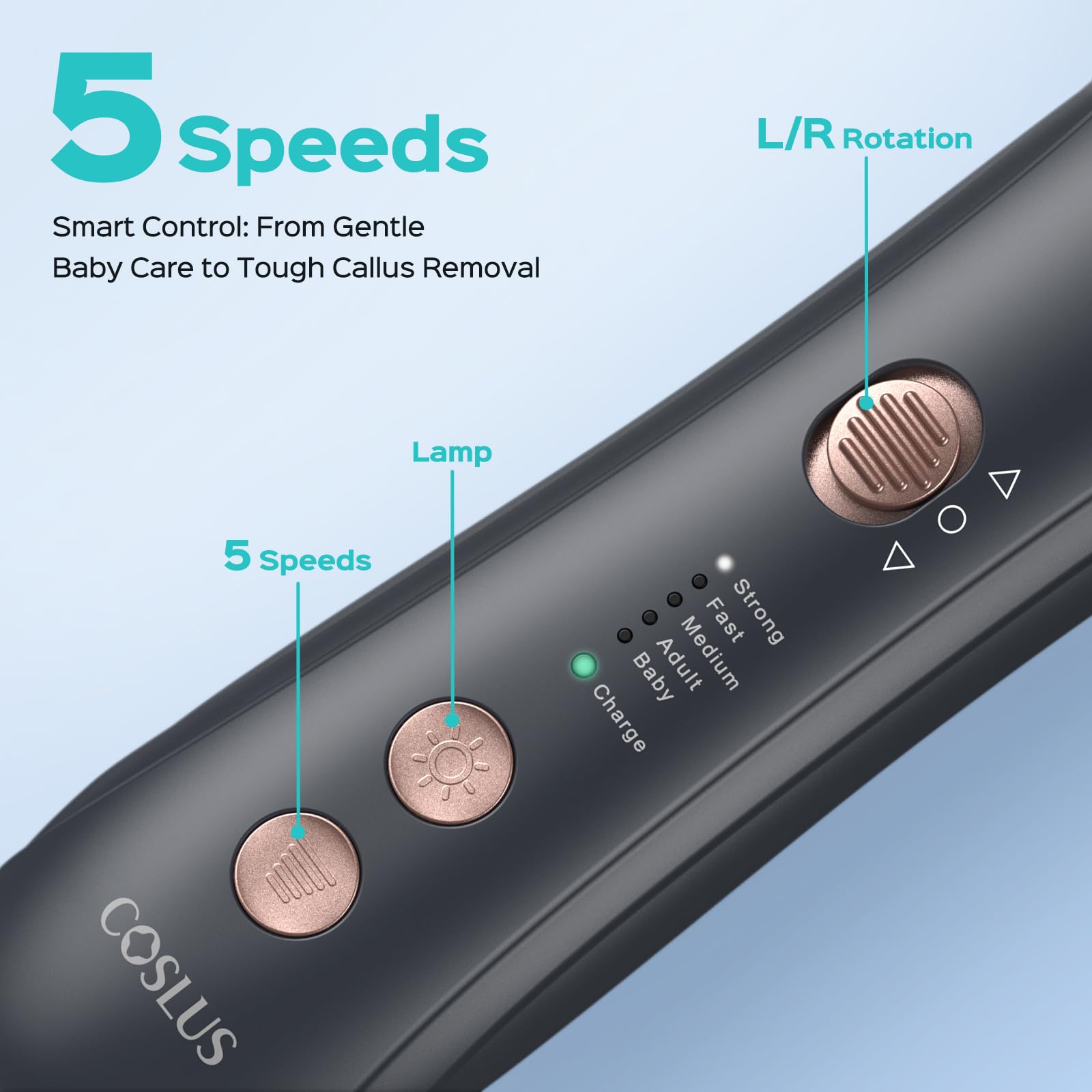 COSLUS C43 LED-light for precise filing in any lighting condition.
