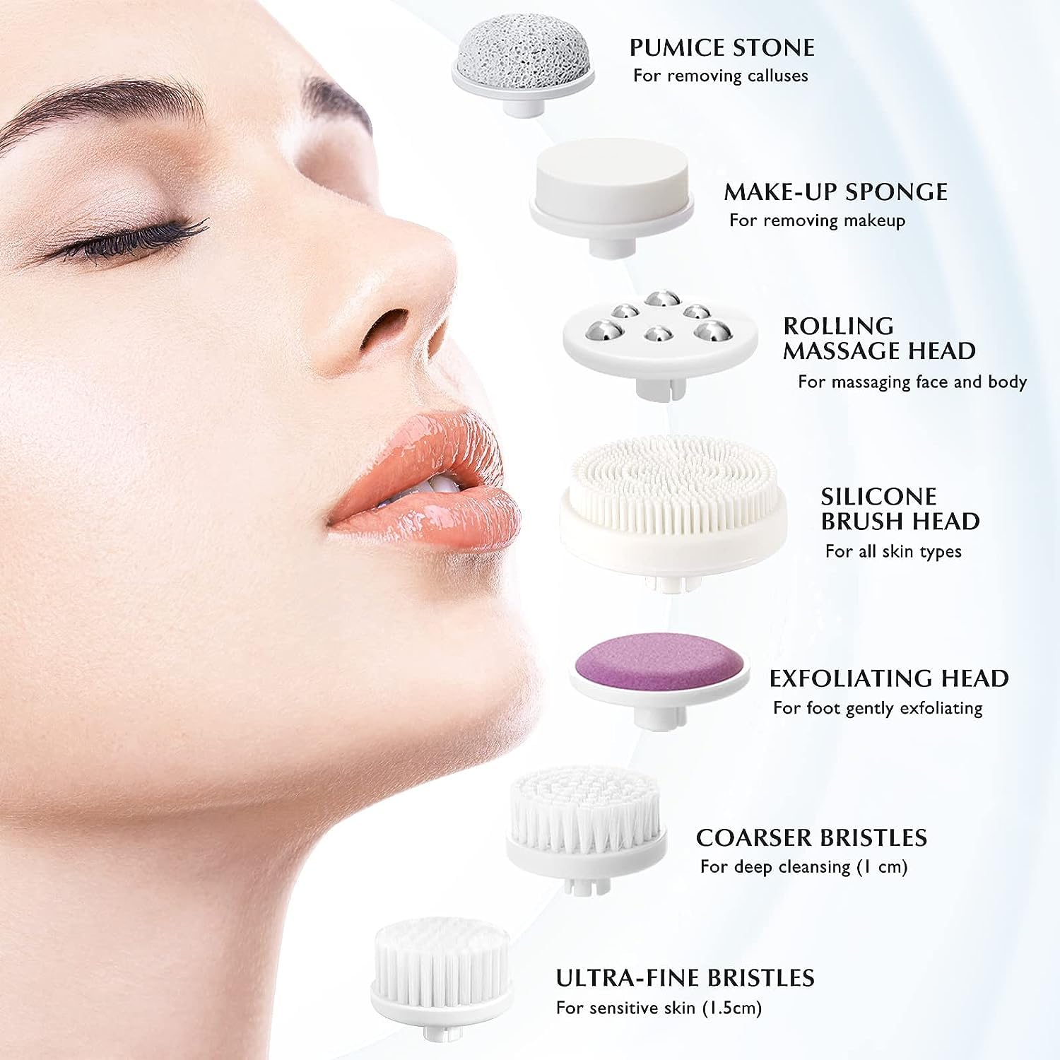 COSLUS exfoliating head boosts surface refinement on skin