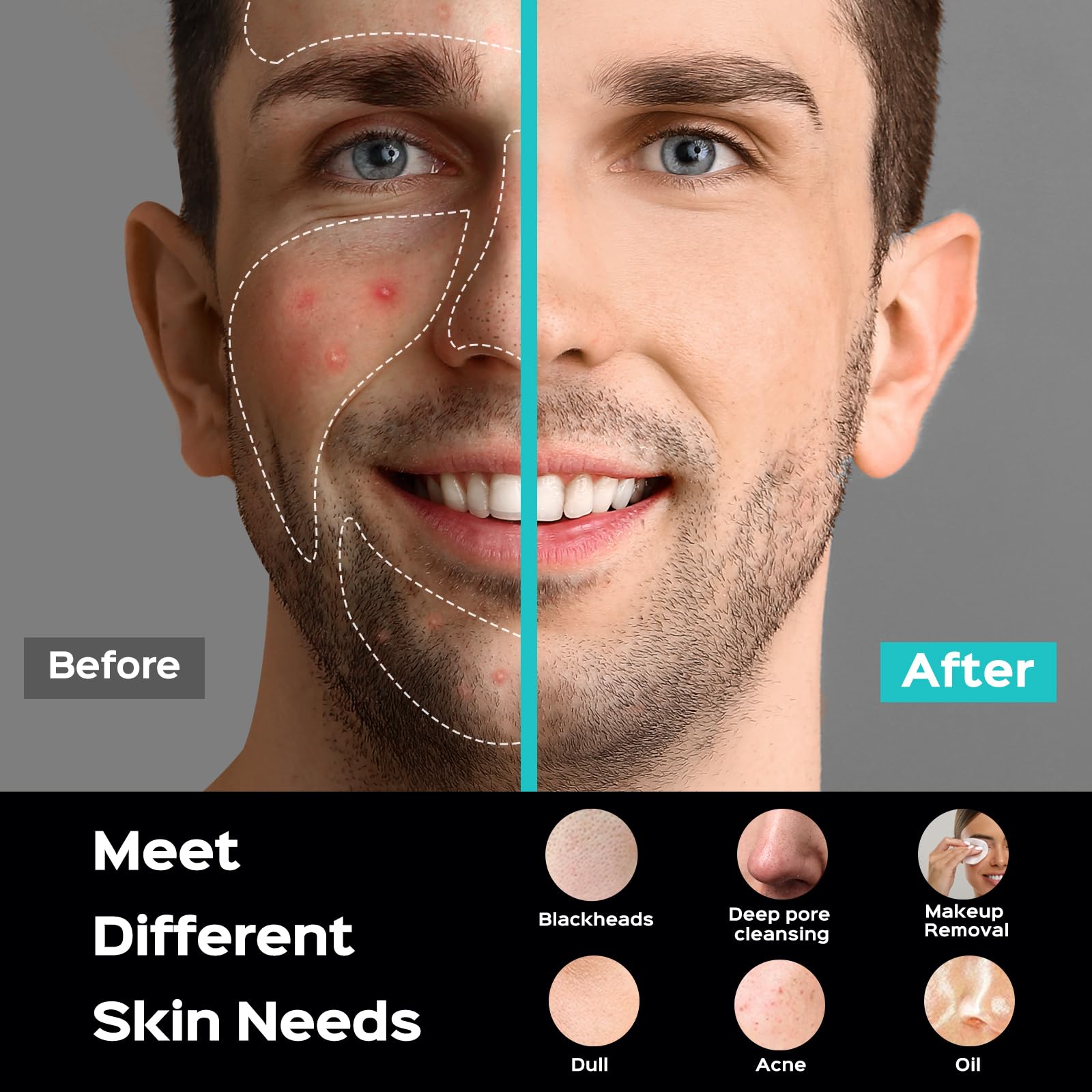 COSLUS FBS01 full-face cleansing design for even coverage