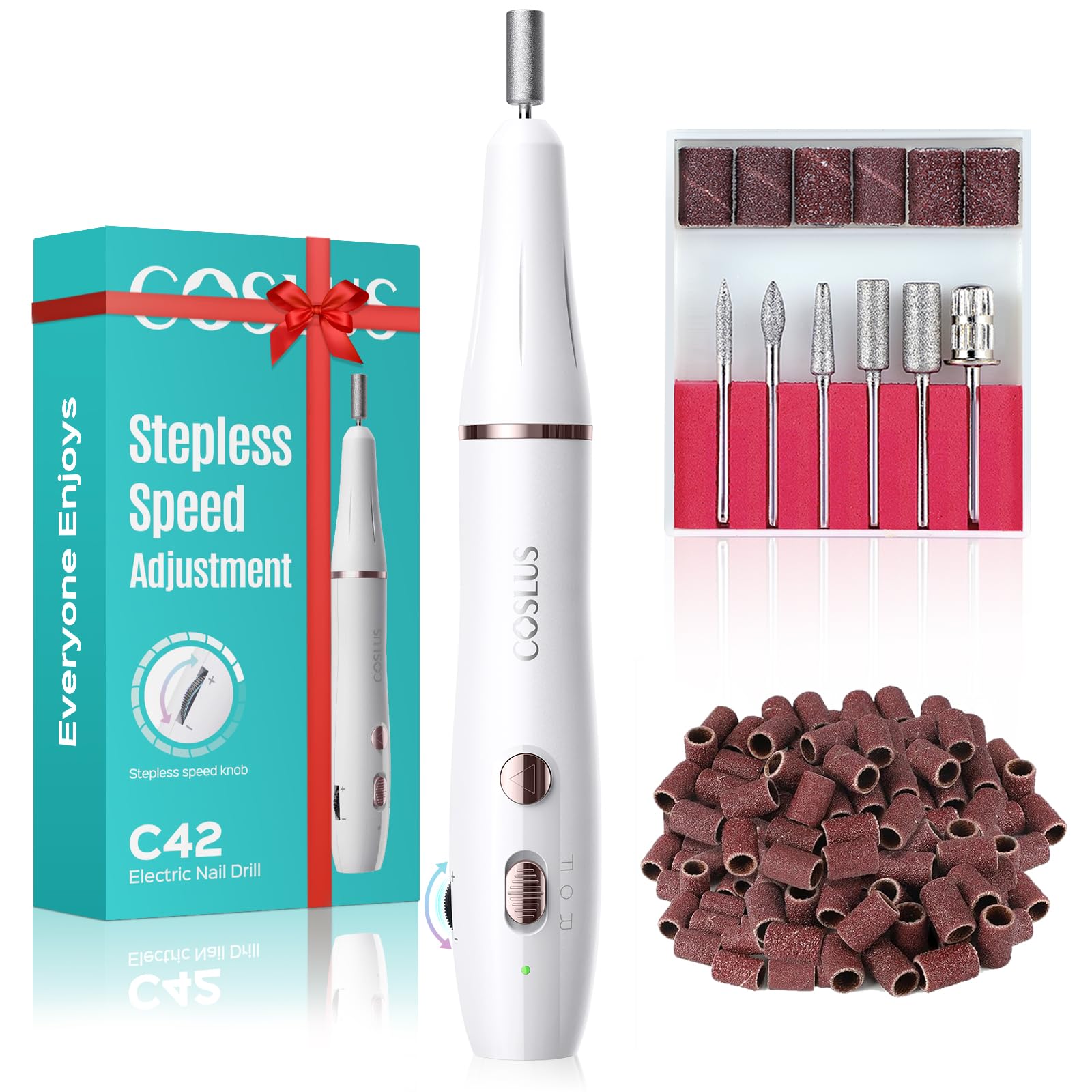 COSLUS lima electrica para uñas inalambrico con ajuste-progresivo para mayor precision en casa