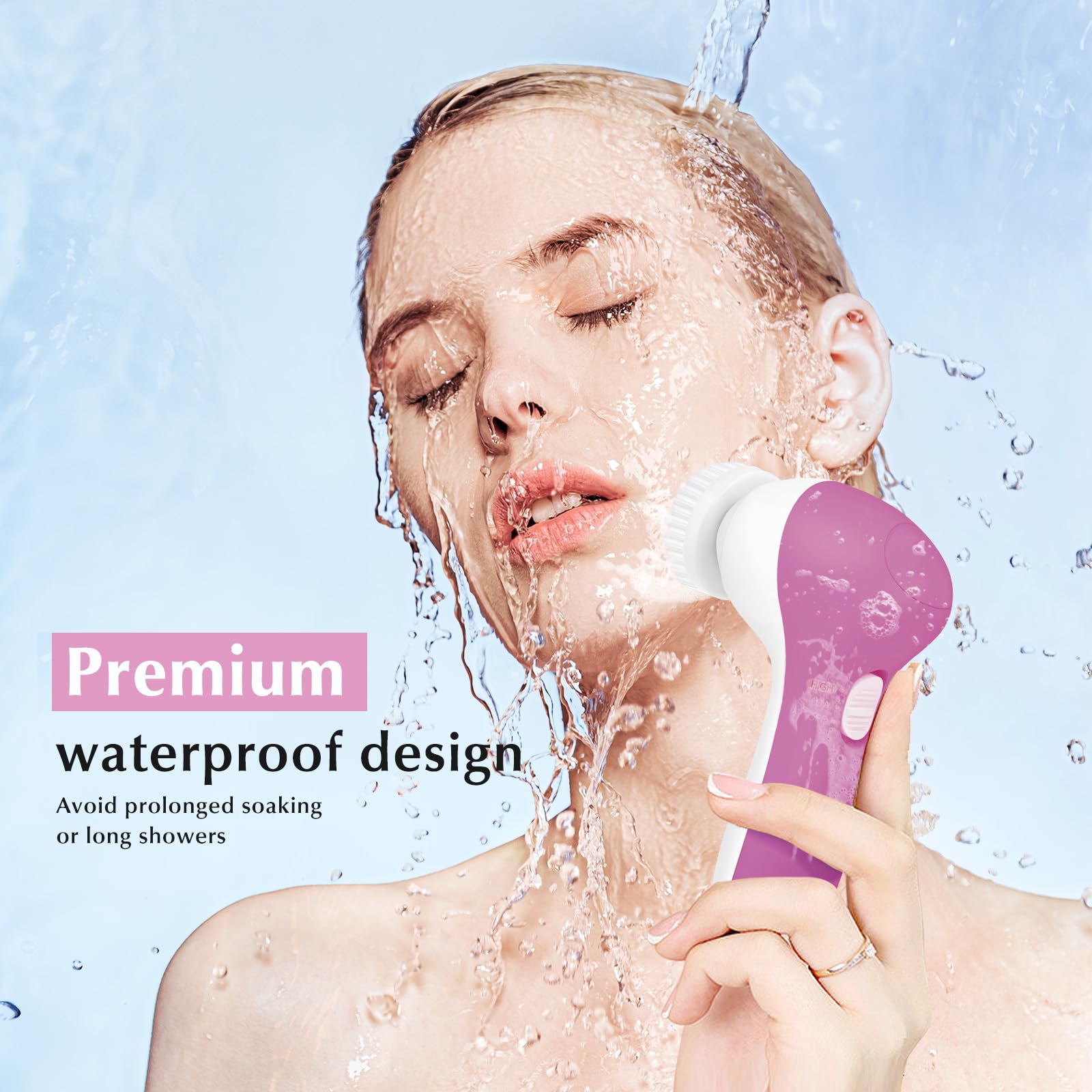 COSLUS 2-speed settings for gentle cleansing or deep exfoliation.