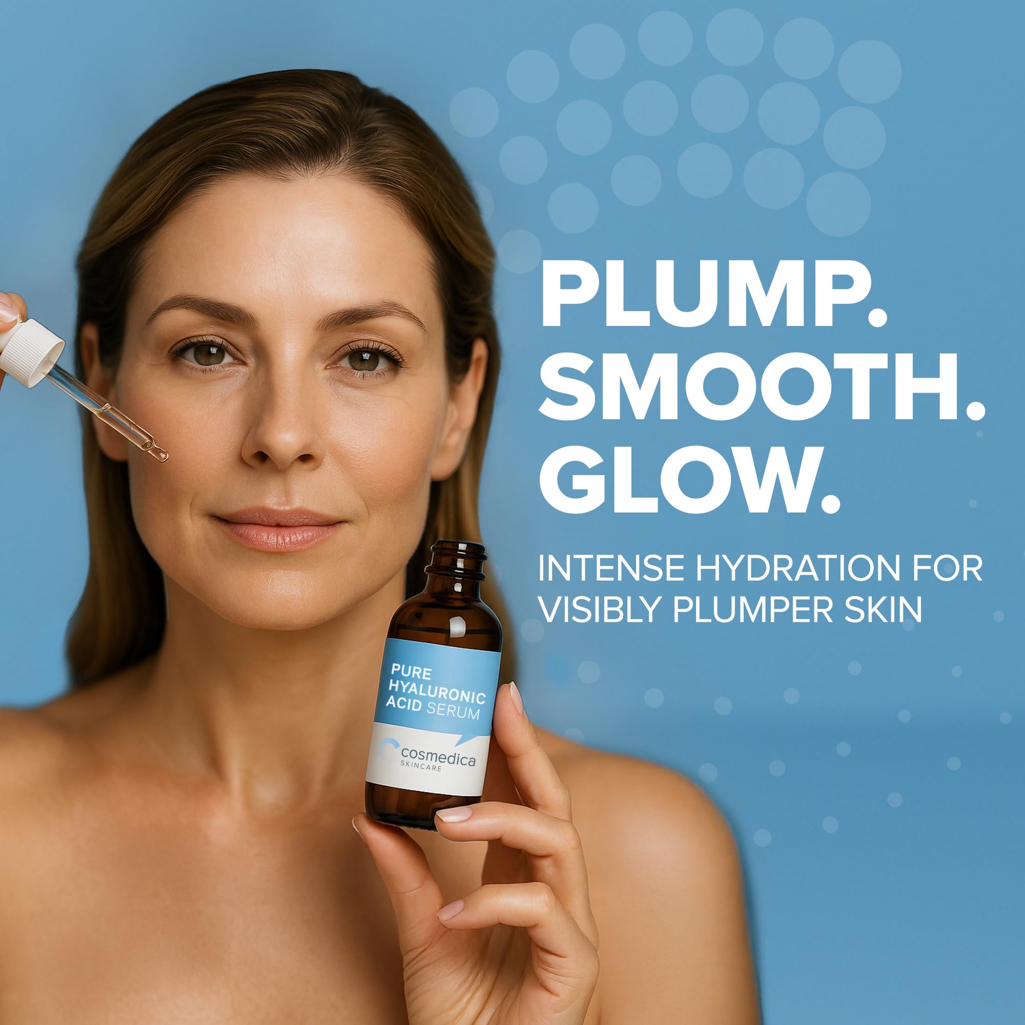 Cosmedica Skincare Hyaluronic Acid Serum application routine demonstrates easy daily use