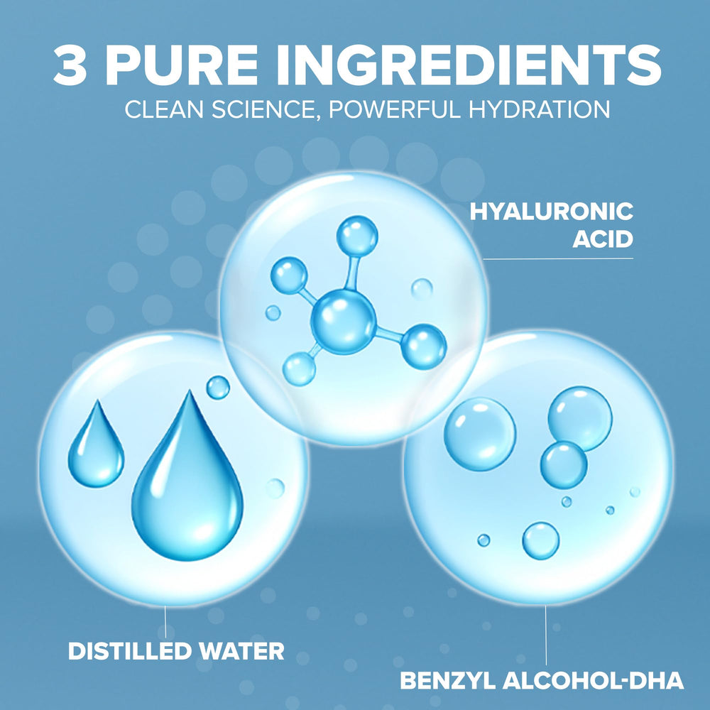 Cosmedica Skincare Hyaluronic Acid Serum vanity setup for a clean premium routine