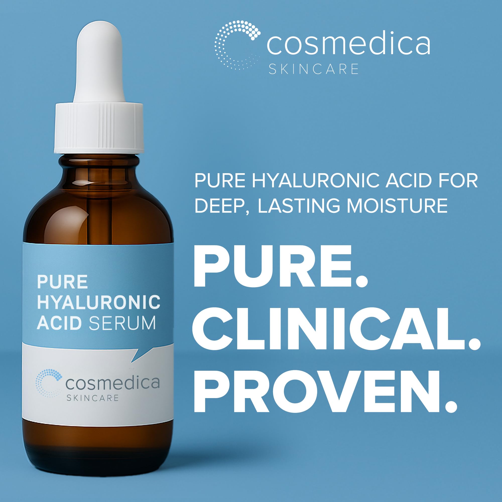 Cosmedica Skincare Sérum hialurónico con gotero para dosificación precisa.