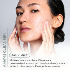 COSMEDIX Benefit Clean after-wash skin close-up reveals soft, hydrated complexion.