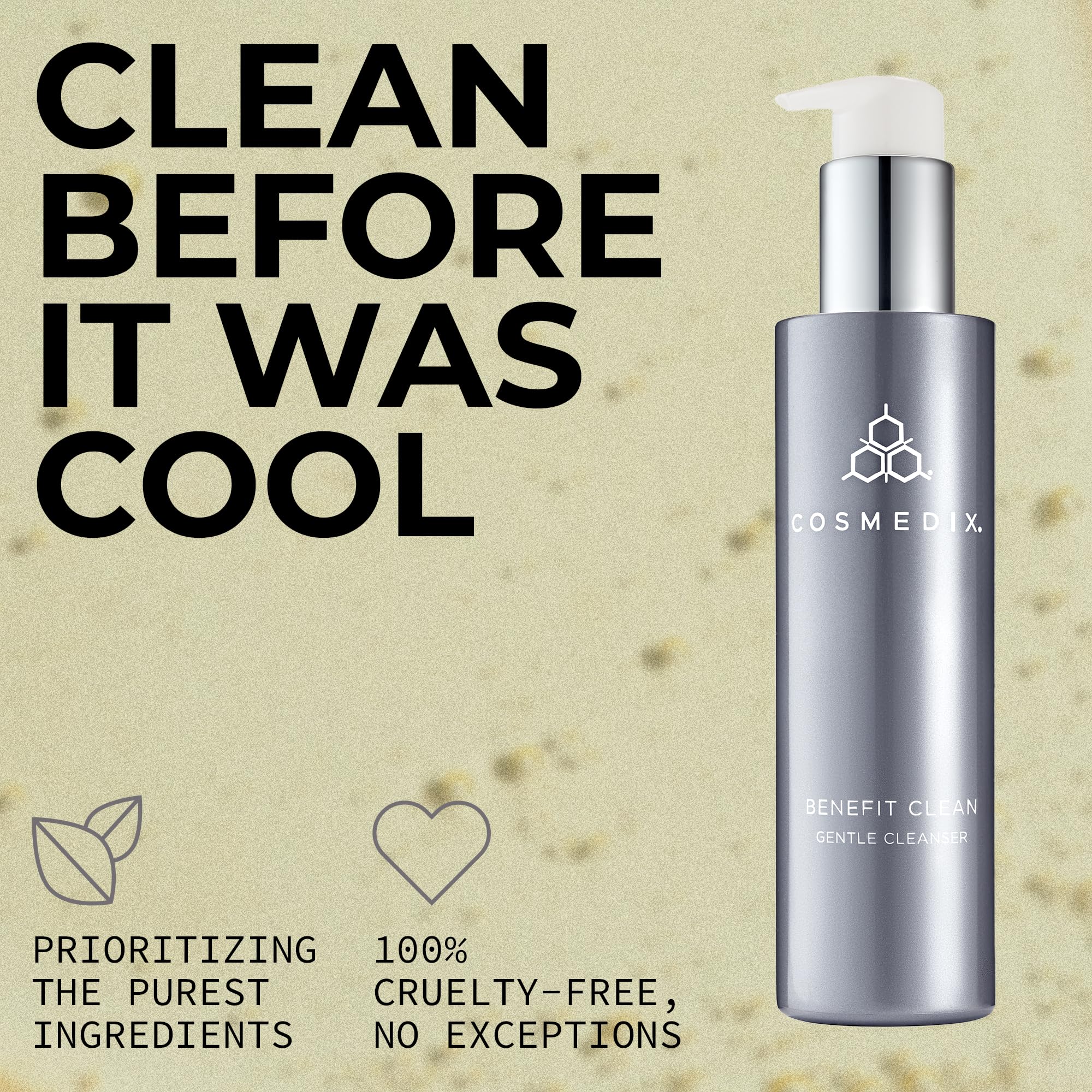 COSMEDIX Benefit Clean soft foam lather highlights mild cleansing action.