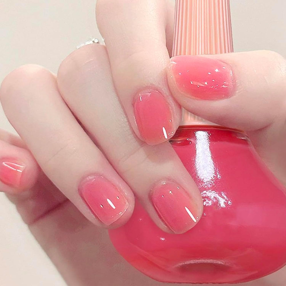 COSMOO Jelly Pink acabado brillante, uñas con brillo duradero.
