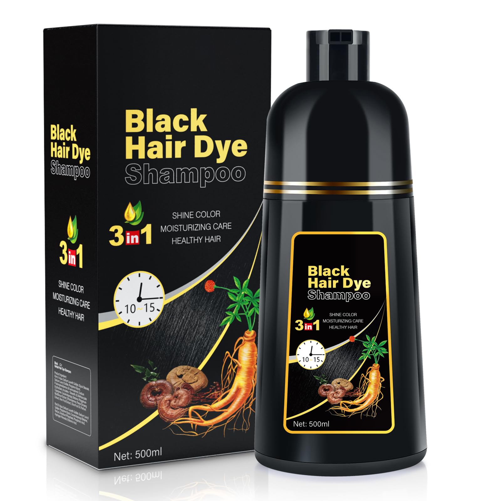 Cosmpro champú para canas: cobertura total en cada hebra para un negro natural.
