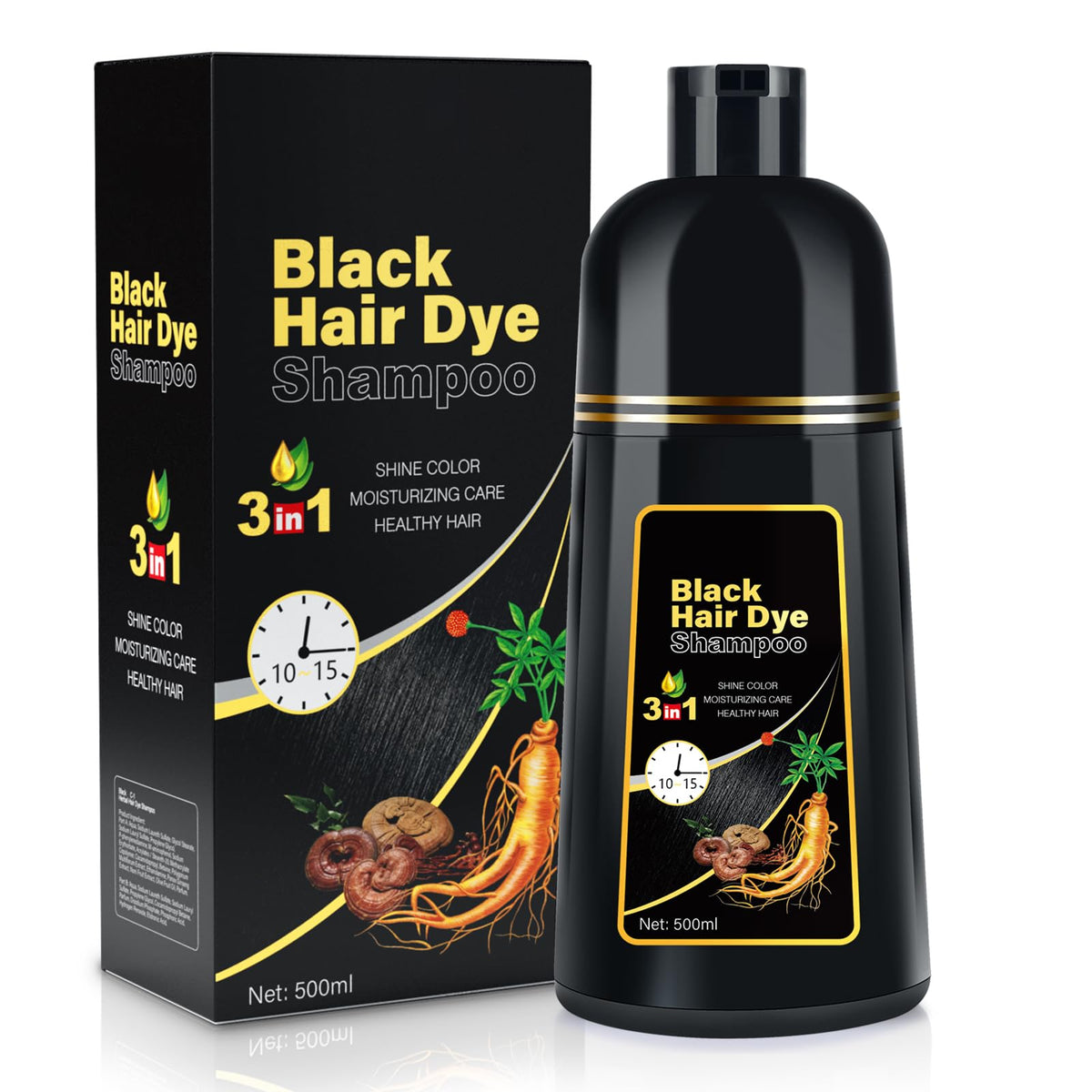 Cosmpro champú para canas: cobertura total en cada hebra para un negro natural.