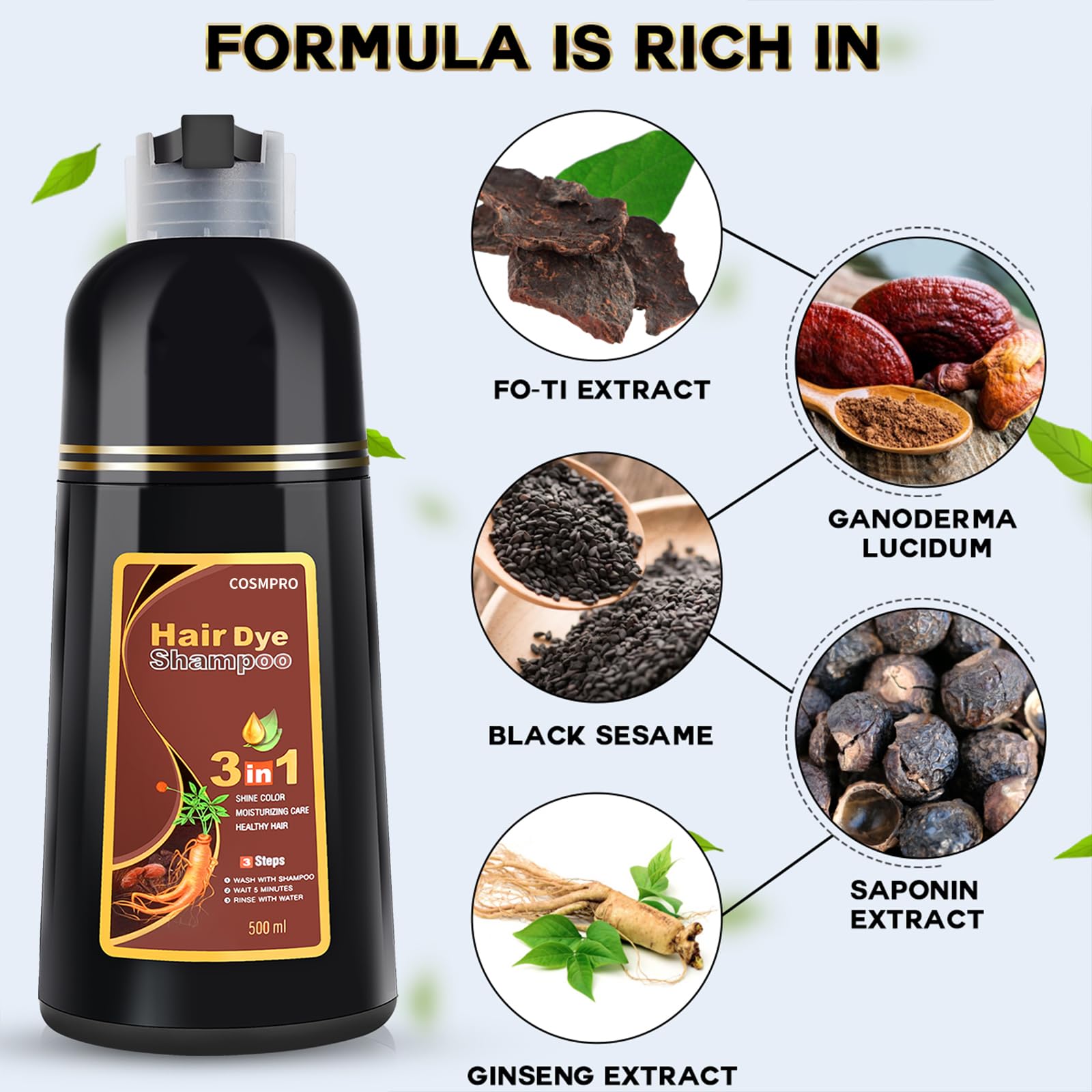 Cosmpro Hair Dye Shampoo foamy lather spreads evenly.