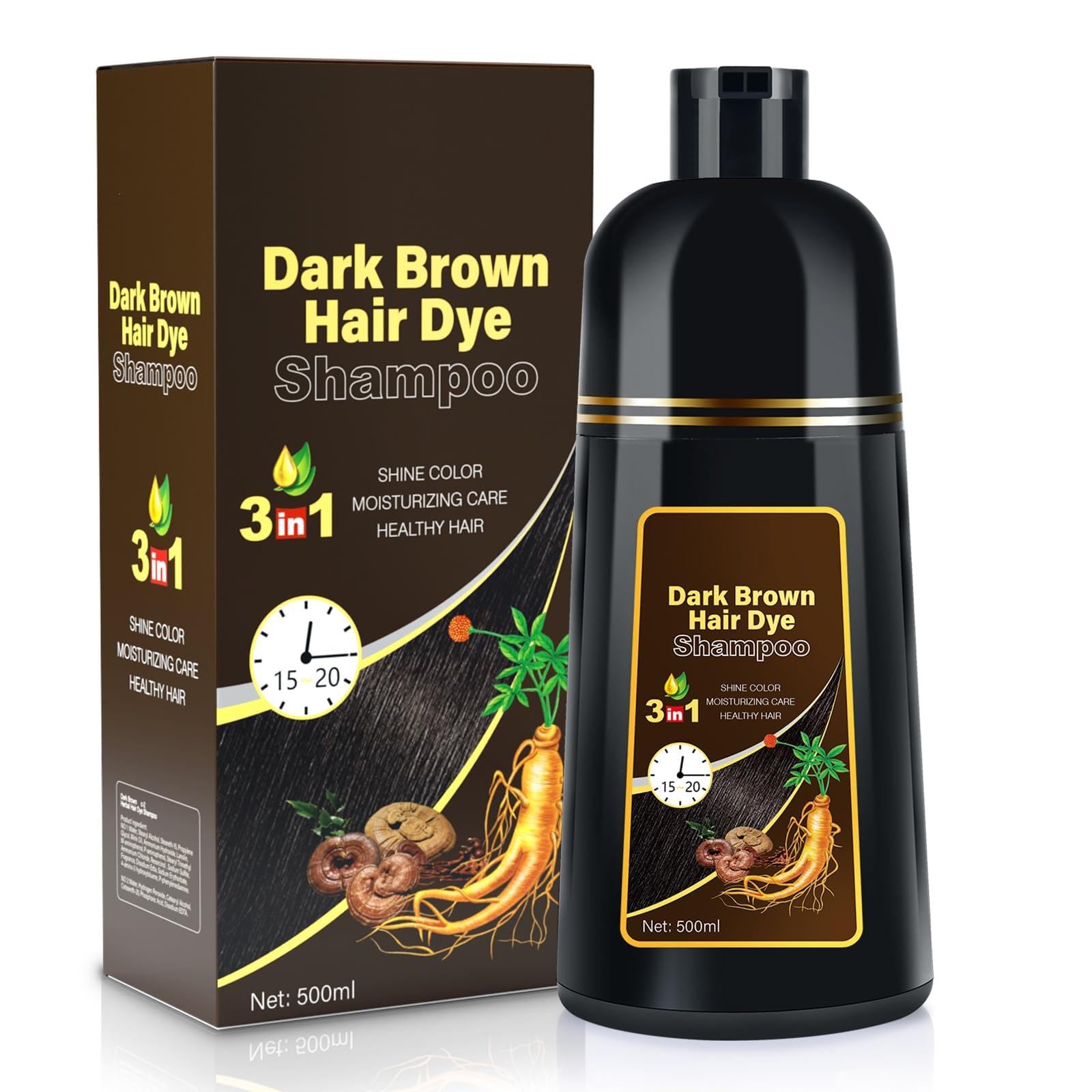 Cosmpro shampoo-tinte cabellos oscuros cubre canas con brillo natural