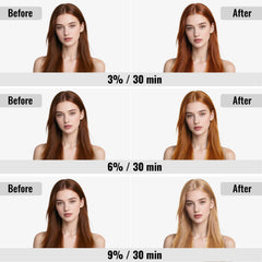 COSMTEK Hair Bleach Powder during application for even lift and strand lightening