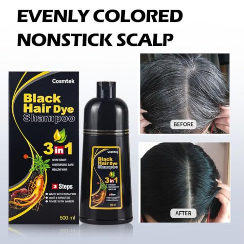 COSMTEK champú-tinte negro: textura cremosa que facilita la cobertura del color