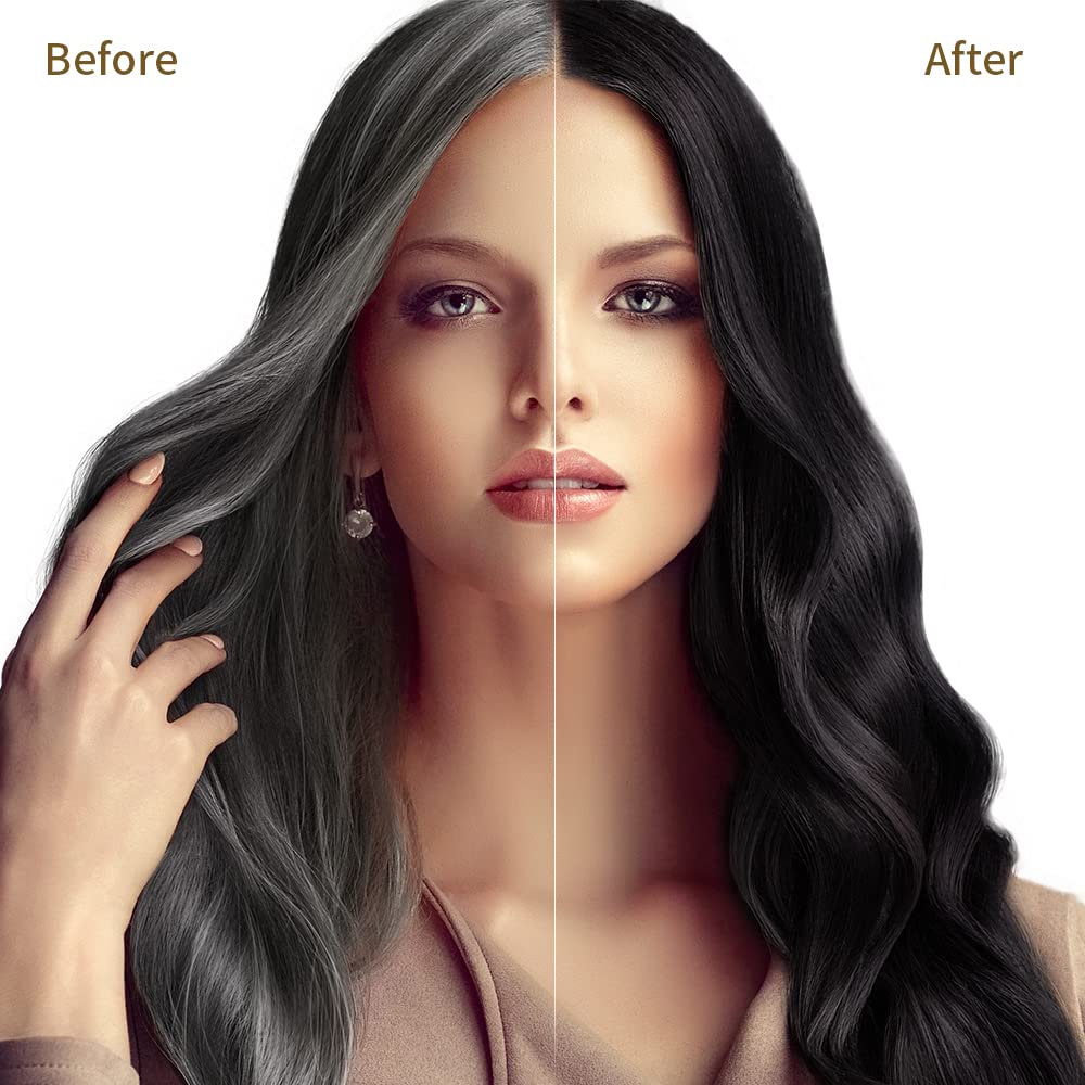 COSMTEK champú-tinte negro resultado suave y natural en cabello gris