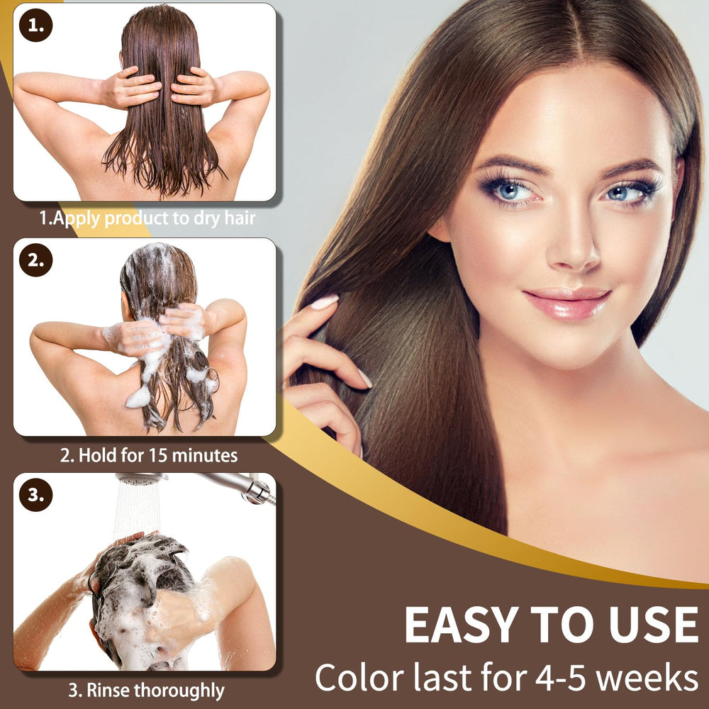 COSMTEK Dark Brown Hair Dye Shampoo beard coverage option for seamless color.