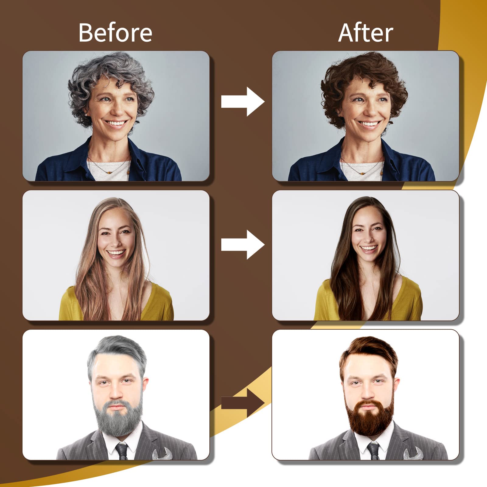 COSMTEK Dark Brown Hair Dye Shampoo gray hair coverage for natural color.
