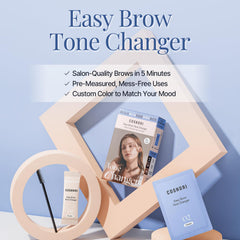 COSNORI Easy Brow Tone Changer powder packet enables precise mixing for customizable shade