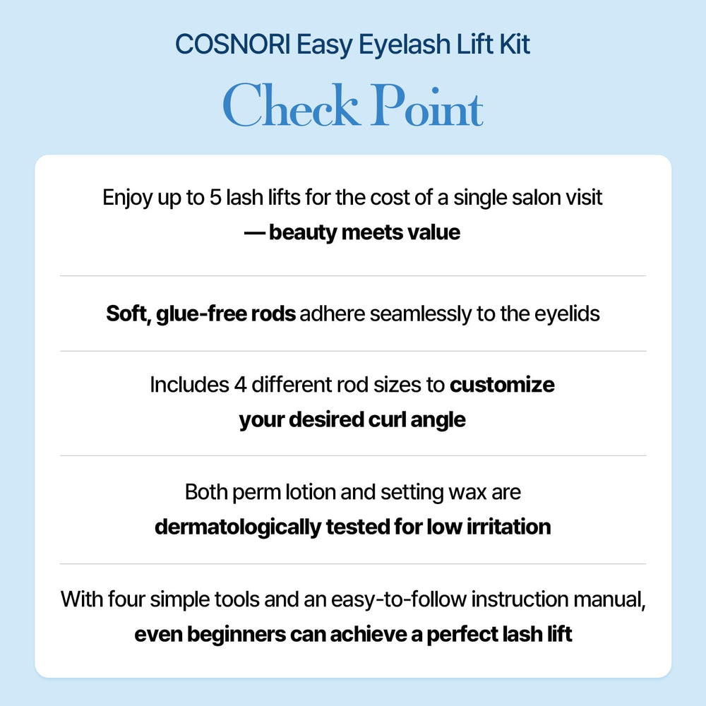 Self-adhesive rods from COSNORI kit secure lashes without glue during lifting