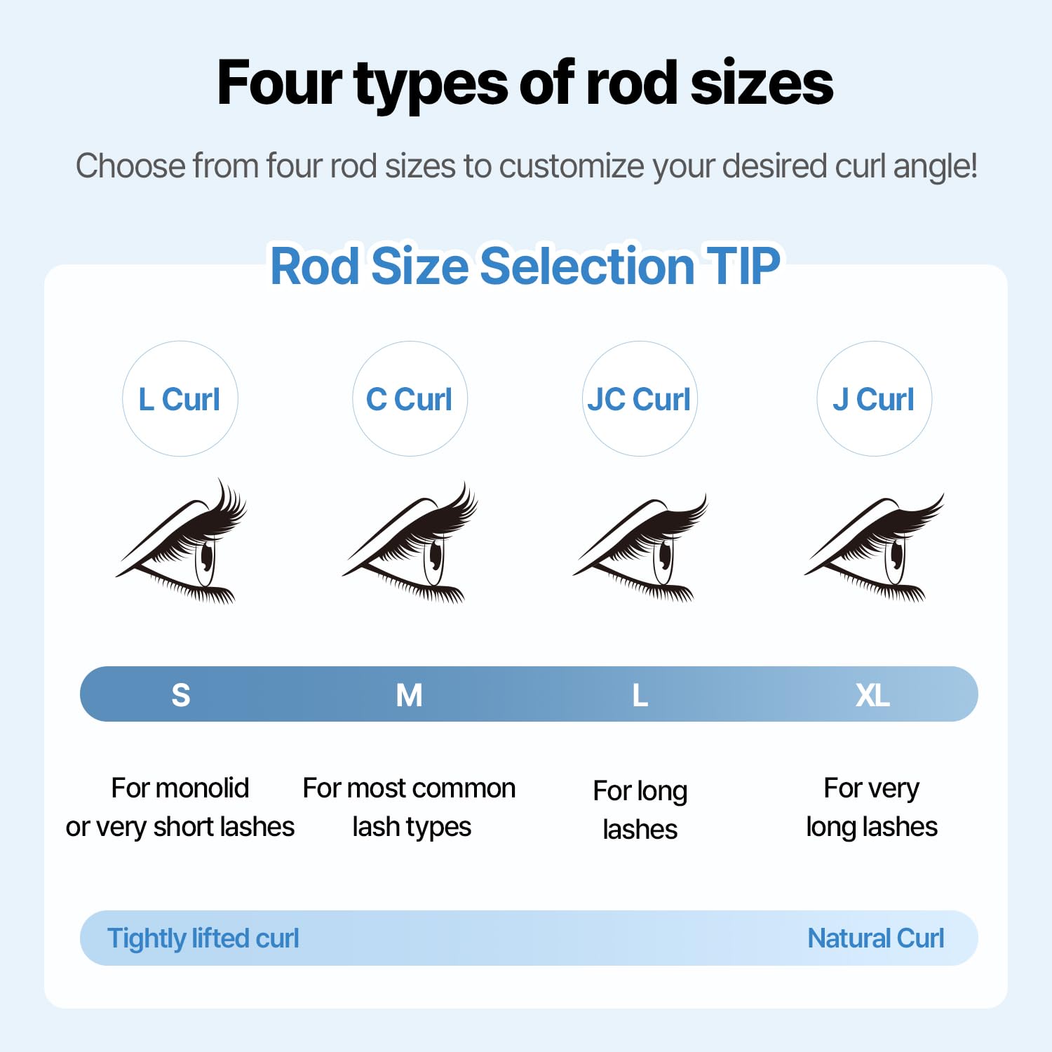 Large rod (L) from COSNORI kit for stronger lift and curl definition