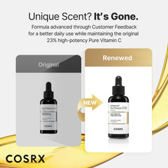 Dropper dispensing COSRX 23% vitamin C serum for daily use.