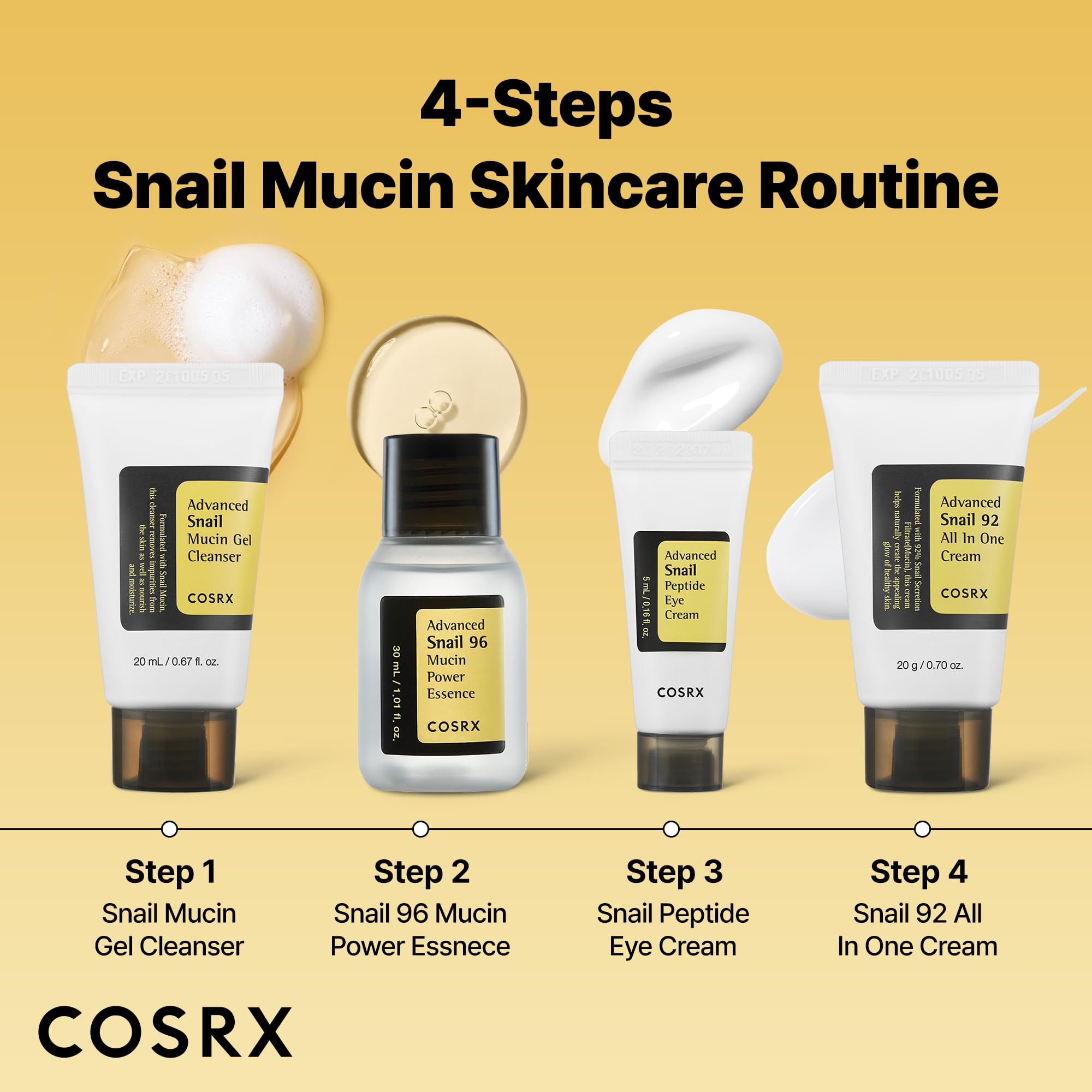 COSRX Advanced Snail Peptide Eye Cream tube reduces dark circles with snail filtrate and peptides