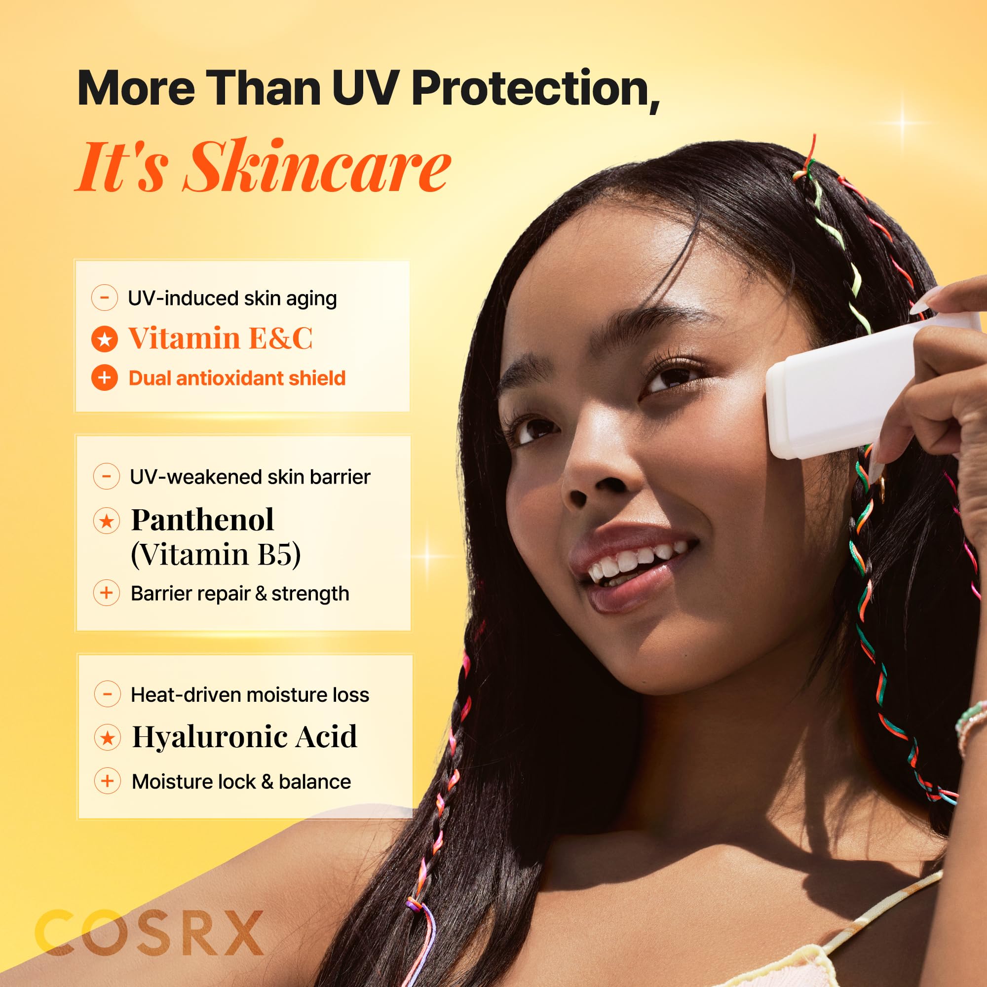 COSRX Airy-Light sunscreen stick provides SPF 50 broad-spectrum protection