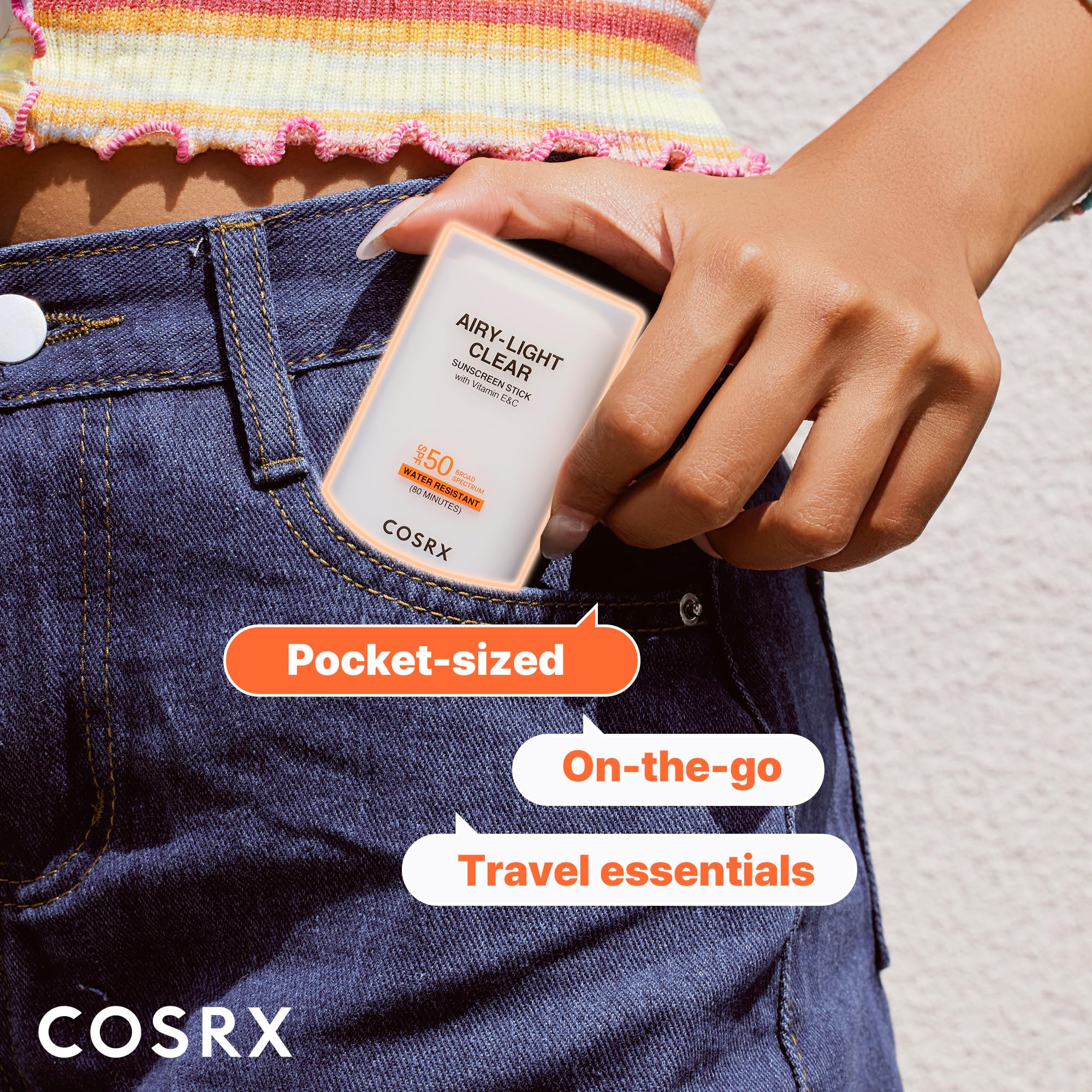 COSRX Airy-Light sunscreen stick with matte finish to reduce shine