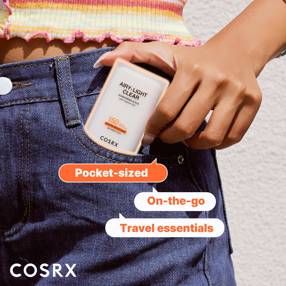 COSRX Airy-Light sunscreen stick with matte finish to reduce shine