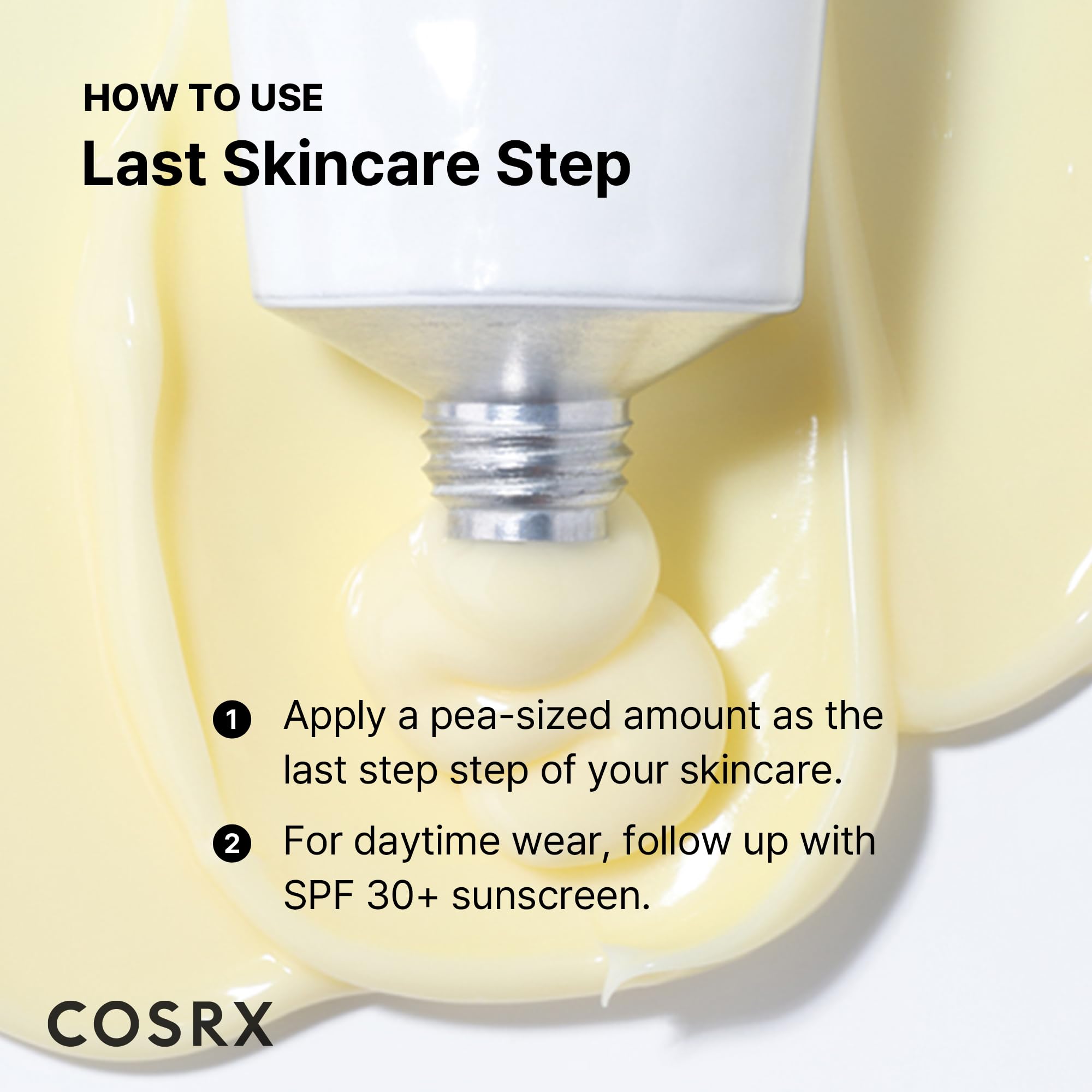 Aplicación en ojos y cuello con COSRX Retinol 0.1% para zonas sensibles.