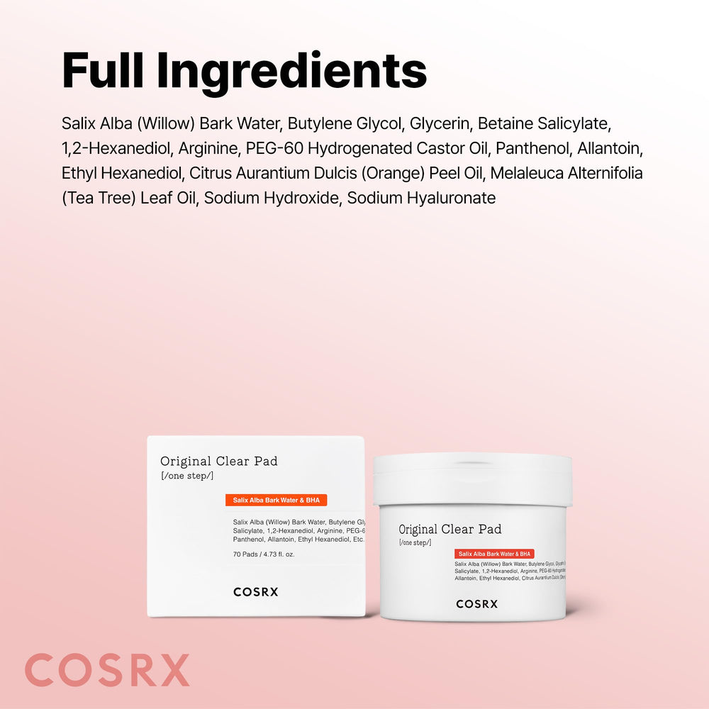 Cosrx BHA Toner Pads help minimize pores and refine skin texture.