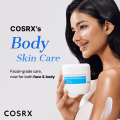 COSRX body cream texture swatch demonstrating smooth, non-greasy absorption
