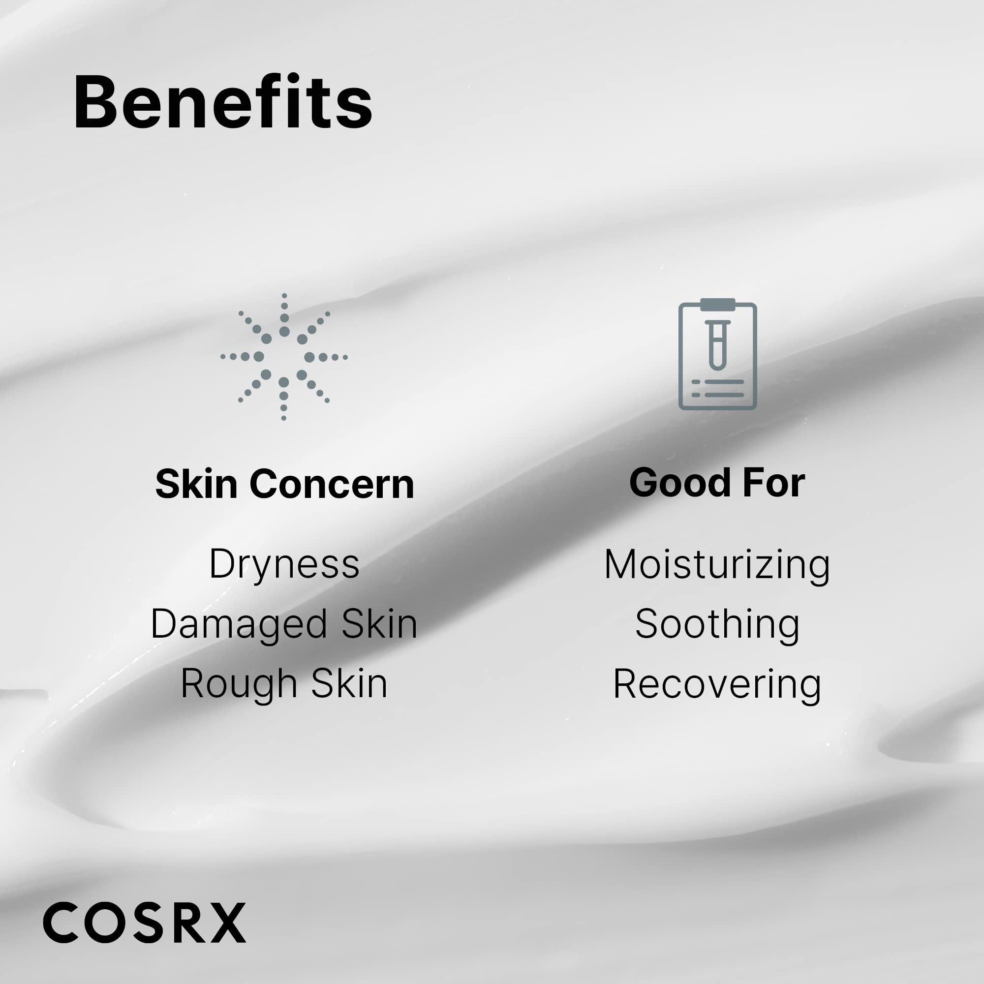 CosRX D-pantenol aporta Pro-Vitamina B5 para suavizar la piel.