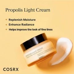 COSRX Full Fit Propolis Light Cream daily-use application demonstrates fast absorption.