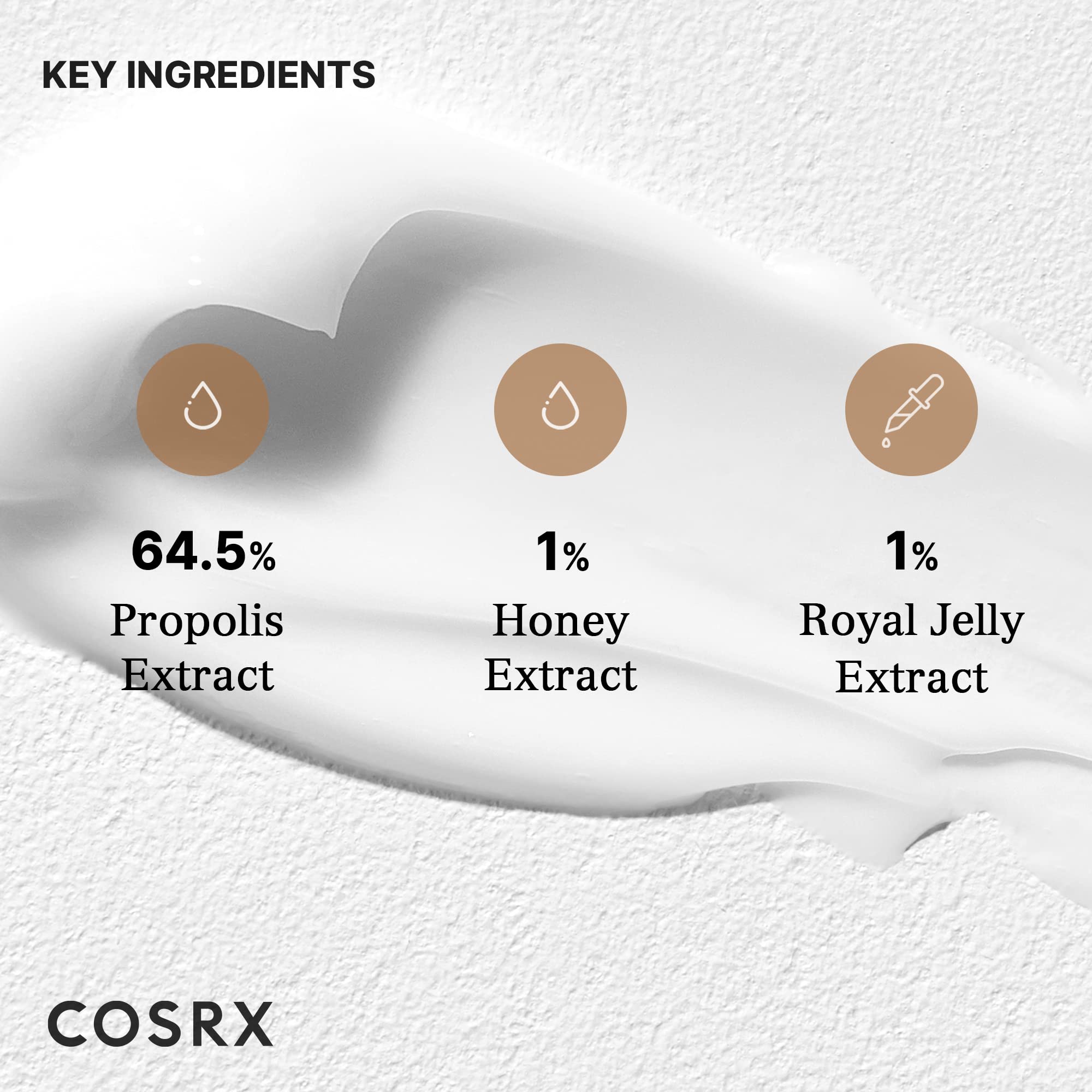 COSRX Full Fit Propolis Light Cream texture close-up showing non-sticky finish.