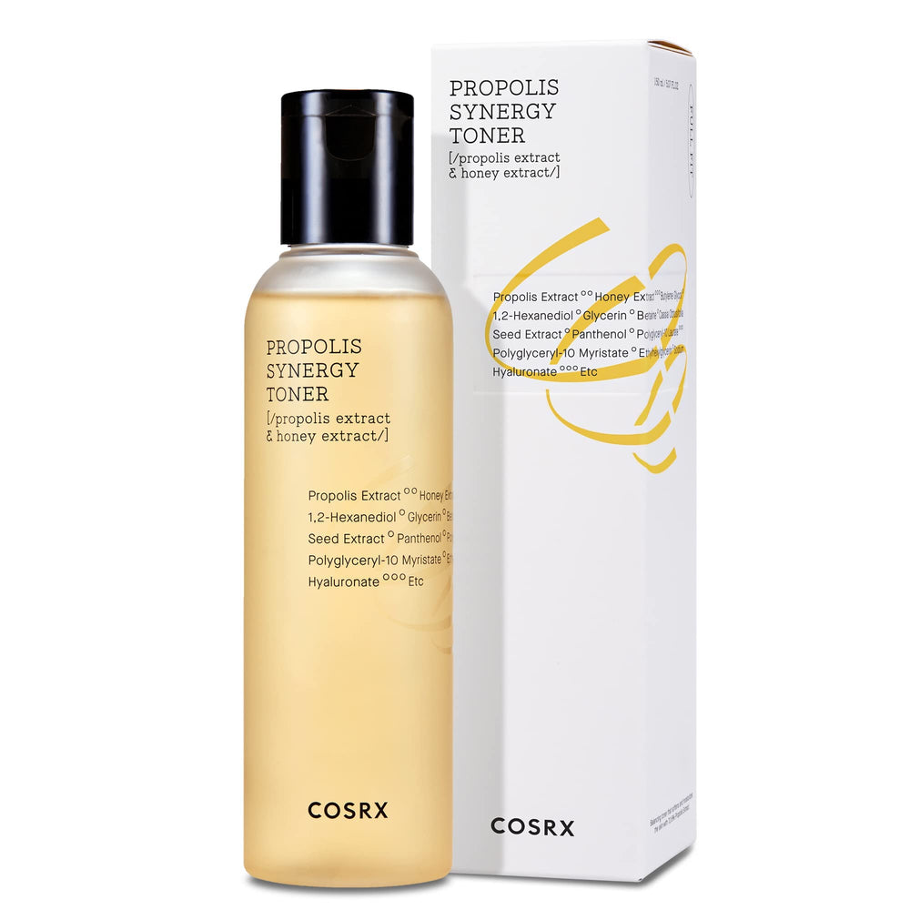 COSRX Full Fit Propolis Synergy Tónico, perfecto para piel cansada tras el día, revitaliza sin esfuerzo.
